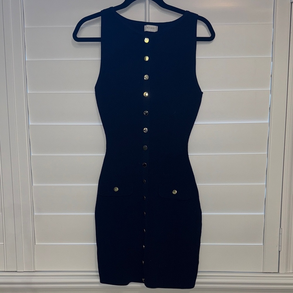 MESHKI Navy Blue Sawyer Dress